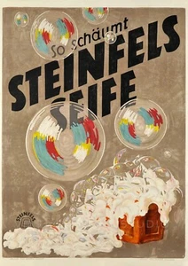 Jabón publicitario suizo en polvo Steinfels 1920 impresión en lienzo giclee 14x20 - Imagen 1 de 3