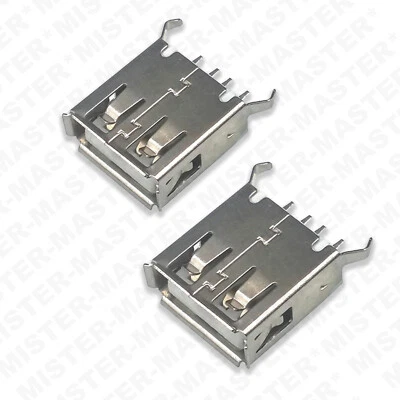 USB CONNETTORE A SALDARE USB 2.0 TIPO A FEMMINA  4 PIN 180° PCB - 2 PEZZI - Immagine 1 di 4