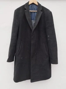 M&S Collection Black Luxury Mens Overcoat With Wool Size Large - Picture 1 of 5