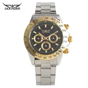 Jaragar Men's Mechanical Automatic Watch Calendar Function Stainless Steel Band - Picture 1 of 10