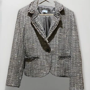 Vintage Womens Tweed Jacket ~ Stylish Raw Edge ~ Classy Timeless ~ Fully Lined - Picture 1 of 10