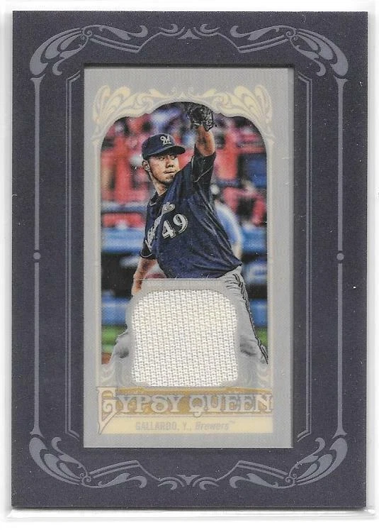 Yovani Gallardo 2012 Gypsy Queen Baseball Queen Framed Relic Jersey  #GQMRYG - Image 1 of 1