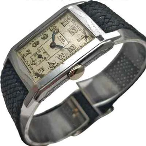 Mimo 25mm x 32mm 1940s Cal mécanique FHF 31 LEBROCANTHEURE MONTRE VINTAGE WATCH - Photo 1 sur 5