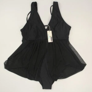 Beachsissi Women's 1 Pc Bathing Suit Swimwear Size Large Black NWT - Picture 1 of 6
