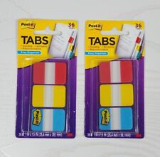 3M Post-it Tabs 72 Total - 1 Inch Width, Removable NEW Lot of 2