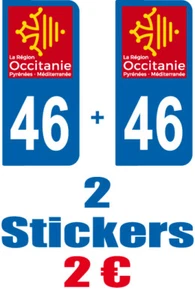 2-STICKERS-PLAQUE-AUTO-IMMATRICULATION-DEPARTEMENT-LOGO 46 - Bild 1 von 1