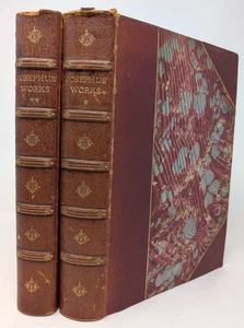 Œuvres de Josèphe, complètes en deux volumes, I & II, George Virtue, cuir rouge 3/4 - Photo 1/23