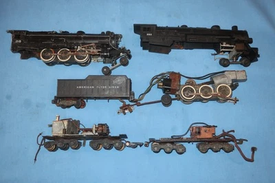 Konvolut American Flyer Spur S Dampflokomotiven/Motoren & Tender für Ersatzteile. - Bild 1 von 4