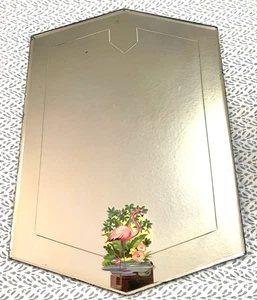 Vintage 1950's Flamingo Mirror Small 17.75 x 12" Mid Century Beveled Etched - Picture 1 of 17