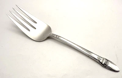 Tenedor de servir vintage 1847 Rogers 1937 First Love 9" plateado sin mono Foto 1 de 4
