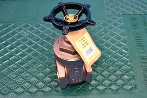 SCI Brass 2" IPS Premium Gate Valve 200 WOG Threaded Ends 171 8501N Wheel Handle - Picture 1 of 5
