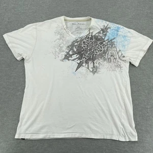 Y2K Marc Ecko Shirt Adult 2XL White V-Neck Graffiti Grunge Affliction Style - Picture 1 of 8