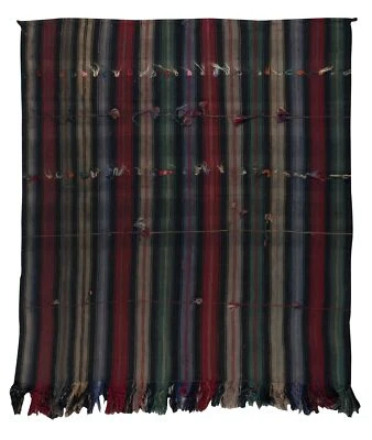 5.6x6.2 Ft Hand-Woven Striped Kilim, Vintage Flat-Weave Anatolian Rug - Image 1 of 4