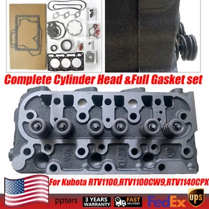 For Kubota ZD28 ZD1211 Cylinder Head+Valves Spring+Full Gasket Kit D1105 Engine - Foto 1 di 11