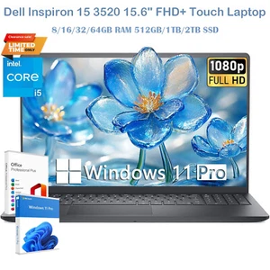 Dell Inspiron15 Touch Laptop,i5-1235U(Beat i7-1195G7),UpTo 64GB,2TB+W11P+OFP21 - Picture 1 of 9