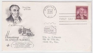 TurtlesTradingPost - Dr Ephraim McDowell 1959 #1138 Artcraft FDC - Picture 1 of 1