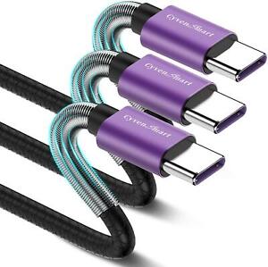 SHORT USB TYPE C CABLE PURPLE 1FT,3 Pack Usb A 2.0 To Usb-C Fast Charger Durable