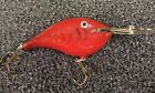 Rare vintage Tennessee Killer flat side balsa Manns Lip Texas Red Crawfish