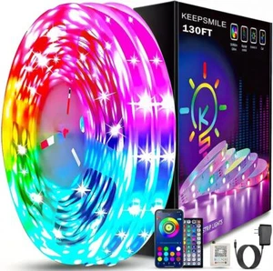 Keepsmile 130ft Led Strip Lights (2 Rolls of 65ft) 130FT, Multicolor - Picture 1 of 9