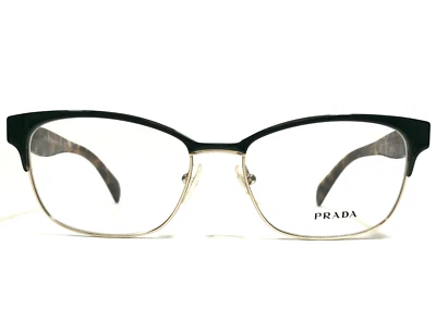 PRADA Eyeglasses Frames VPR 65R UEZ-1O1 Brown Tortoise Green Gold 53-16-140 - Image 1 of 4