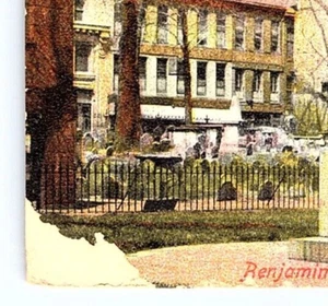 Postal de colección Massachusetts, monumento a Benjamin Franklin, Boston, MA. c1907 - Imagen 1 de 3