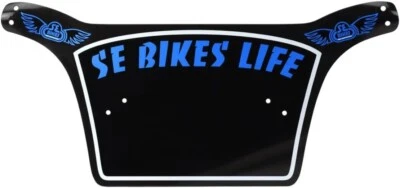 Placa de número de carreras de bicicletas SE blanco y negro y azul Foto 1 de 2