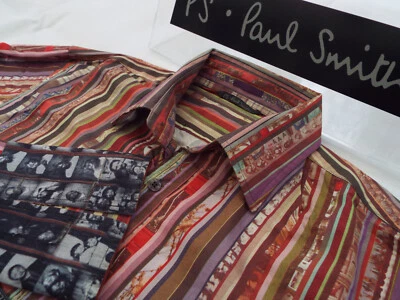 PAUL SMITH Mens Shirt 🌍 Size L (CHEST 44") 🌎 RRP £95+📮 MAINLINE FLORAL STRIPE - image 1 of 4