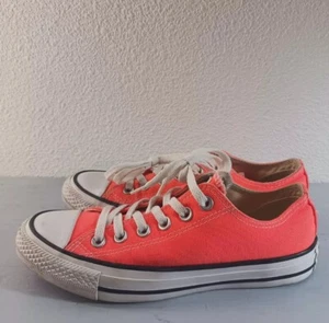 CONVERSE All Star Ox Neon Hyper Orange Canvas Shoes Men 5 Women 7 Sneakers - Picture 1 of 10