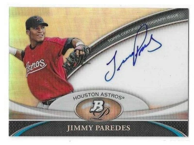 2011 BOWMAN PLATINUM JIMMY PAREDES AUTO #BPA-JP HOUSTON ASTROS - Image 1 of 2