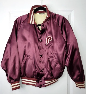 VTG Philadelphia Phillies Bomber Jacket Snap Boys Large Nylon MLB USA Made 80s - Image 1 of 4