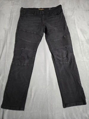 Мужские джинсы Ring of Fire размер 36 x 30 рок гранж искусственно состаренные узкие джинсы Rockstar - Изображение 1 из 4