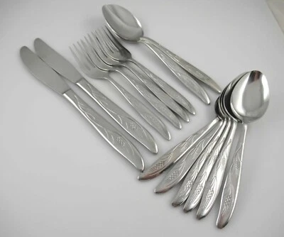 Cubiertos de acero inoxidable brillante 14 piezas WHEAT by Silhouette Japón Foto 1 de 4