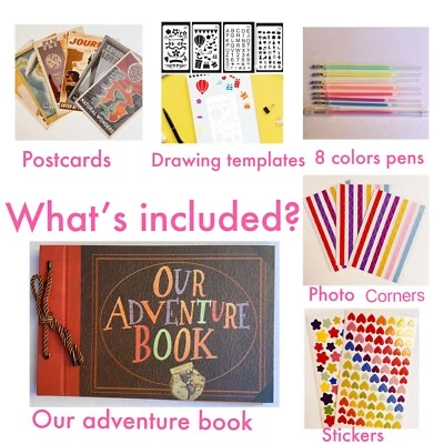 Nuestro libro de aventuras Pixar Up hágalo usted mismo álbum de recortes recuerdos de viaje álbum de fotos hecho a mano Foto 1 de 4