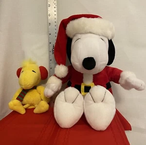 VTG Hallmark Plush SANTA SNOOPY & WOODSTOCK w/Tags - Picture 1 of 19