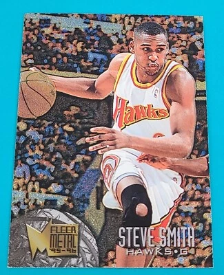 1995-96 Metal #4 Steve Smith Atlanta Hawks BASKETBALL Card I7 - Image 1 of 2