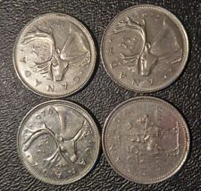 1970 - 1977  CANADA QUARTER - 25 CENTS - LOT OF 8 COINS