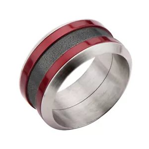 ANILLO HOMBRE INOX ROJO OSCURO CARMESÍ ACERO INOXIDABLE NEGRO OXIDADO TALLA 13 FR18354 - Imagen 1 de 6