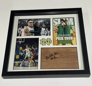 OLIVIA MILES SIGNED 12X12 FRAMED FLOORBOARD COLLAGE NOTRE DAME IRISH JSA COA - Picture 1 of 2