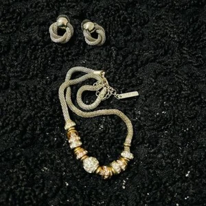 Vintage Joe fresh  Silver Tone Necklace and Earrings Set - Photo 1 sur 6