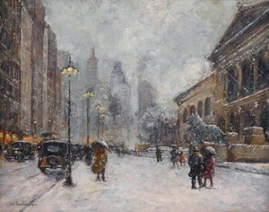 Colin Campbell Cooper A Snowy Day Chicago Art Institute Canvas Print 16 x 20 - Picture 1 of 4