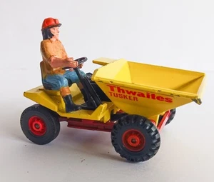 Vintage Corgi 403 Thwaites Tusker Skip Dumper Truck with Driver Yellow - Picture 1 of 8