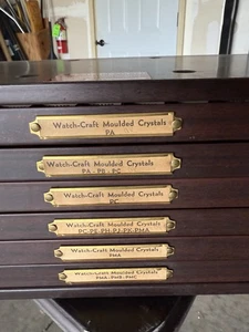 Vintage C & E Marshall Co. Metall Uhrmacher Uhrenkristalle 6 Schubladen TEILLADUNG - Bild 1 von 13