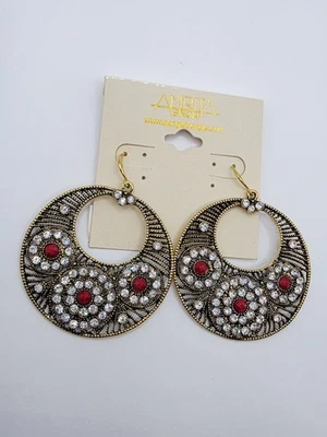 Pendientes Amrita Singh para mujer tono dorado resina roja llamativos nuevos con etiquetas Foto 1 de 4