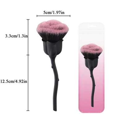 Cepillo de polvo suelto para limpieza de uñas cepillo de rubor rosa flor cabello esponjoso suave ☾ Foto 1 de 4