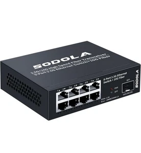 Sodola 8 Port 2.5G Unmanaged Ethernet Switch + 10G High Speed Fiber SL-SGT0108S - Picture 1 of 7