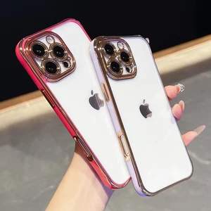 Slim TPU Plating Shockproof Clear Rubber Case For iPhone 17 16 15 14 13 Pro Max - Picture 1 of 37