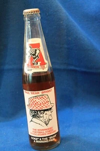 PAUL BEAR BRYANT ALABAMA CRIMSON TIDE 315 WINS VINTAGE 1979 COKE BOTTLE 10 OZ. - Picture 1 of 5