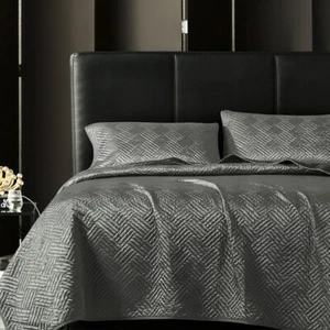 Bedspread Coverlet Quilt Set 100% Satin Extra Warm Bedding Cover Twin Queen King - Picture 1 of 47