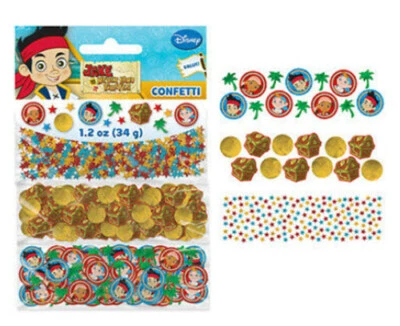 JAKE & NEVERLAND PIRATES Birthday Party table CONFETTI 1 pack w/3 types gold pcs - Image 1 of 2