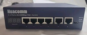 NIB 6-Port 10/100Mbps PoE Switch with 4 PoE Ethernet Ports AC100-240V W/ Display - Picture 1 of 7